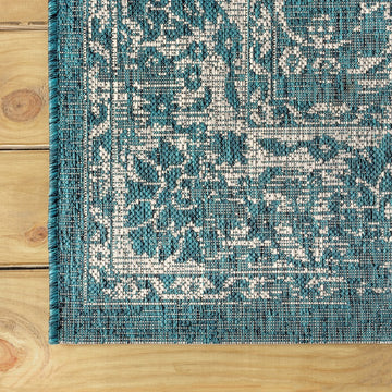 Tela Bohemian Textured Weave Floral Indoor/outdoor Area Rug